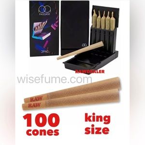 RAW classic king size pre rolled cone 100PK + JPAQ Ultra-Sleek Joint Holder